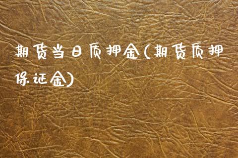 期货当日质押金(期货质押保证金)_https://www.qianjuhuagong.com_期货行情_第1张