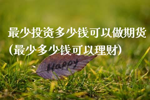 最少投资多少钱可以做期货(最少多少钱可以理财)_https://www.qianjuhuagong.com_期货平台_第1张