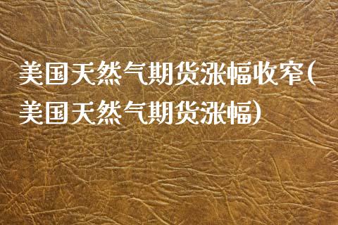 美国天然气期货涨幅收窄(美国天然气期货涨幅)_https://www.qianjuhuagong.com_期货直播_第1张