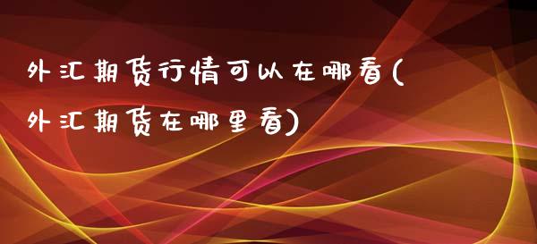 外汇期货行情可以在哪看(外汇期货在哪里看)_https://www.qianjuhuagong.com_期货开户_第1张