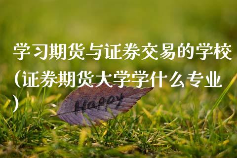 学习期货与证券交易的学校(证券期货大学学什么专业)_https://www.qianjuhuagong.com_期货平台_第1张