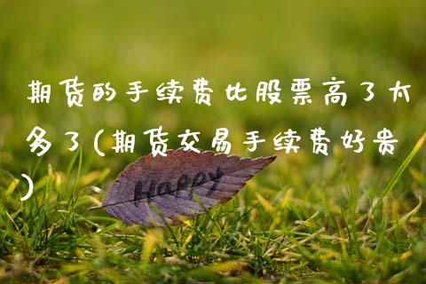 期货的手续费比股票高了太多了(期货交易手续费好贵)_https://www.qianjuhuagong.com_期货开户_第1张