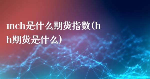 mch是什么期货指数(hh期货是什么)_https://www.qianjuhuagong.com_期货直播_第1张