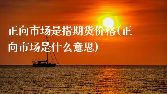 正向市场是指期货价格(正向市场是什么意思)_https://www.qianjuhuagong.com_期货开户_第1张