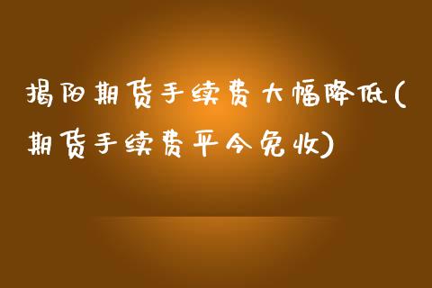 揭阳期货手续费大幅降低(期货手续费平今免收)_https://www.qianjuhuagong.com_期货平台_第1张