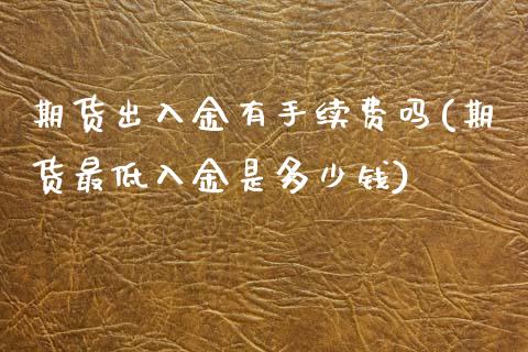 期货出入金有手续费吗(期货最低入金是多少钱)_https://www.qianjuhuagong.com_期货百科_第1张