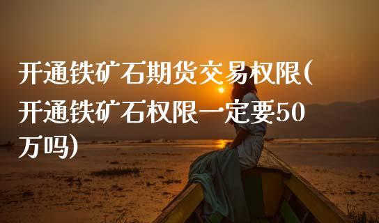 开通铁矿石期货交易权限(开通铁矿石权限一定要50万吗)_https://www.qianjuhuagong.com_期货开户_第1张