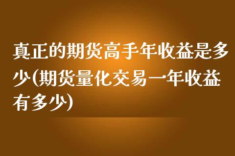 真正的期货高手年收益是多少(期货量化交易一年收益有多少)_https://www.qianjuhuagong.com_期货行情_第1张