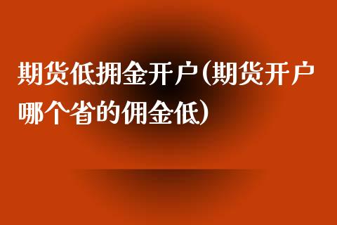 期货低拥金开户(期货开户哪个省的佣金低)_https://www.qianjuhuagong.com_期货开户_第1张