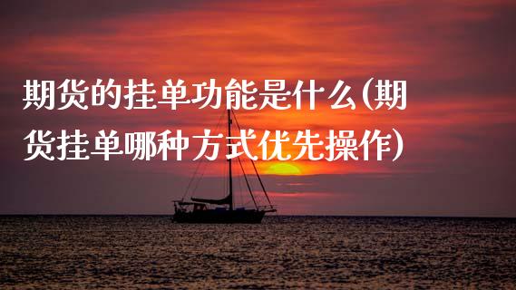 期货的挂单功能是什么(期货挂单哪种方式优先操作)_https://www.qianjuhuagong.com_期货平台_第1张