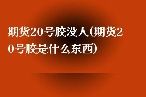 期货20号胶没人(期货20号胶是什么东西)_https://www.qianjuhuagong.com_期货直播_第1张