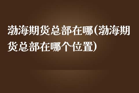 渤海期货总部在哪(渤海期货总部在哪个位置)_https://www.qianjuhuagong.com_期货行情_第1张