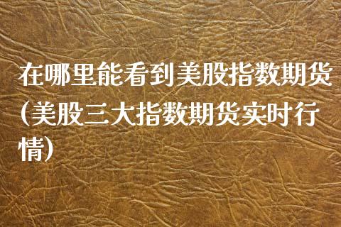 在哪里能看到美股指数期货(美股三大指数期货实时行情)_https://www.qianjuhuagong.com_期货行情_第1张