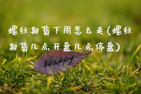 螺纹期货下周怎么走(螺纹期货几点开盘几点停盘)_https://www.qianjuhuagong.com_期货直播_第1张