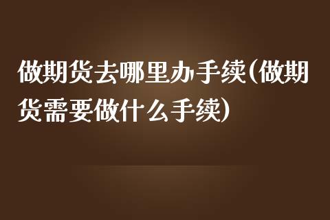 做期货去哪里办手续(做期货需要做什么手续)_https://www.qianjuhuagong.com_期货行情_第1张