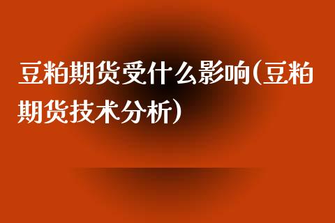 豆粕期货受什么影响(豆粕期货技术分析)_https://www.qianjuhuagong.com_期货直播_第1张