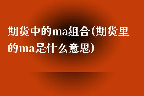 期货中的ma组合(期货里的ma是什么意思)_https://www.qianjuhuagong.com_期货直播_第1张