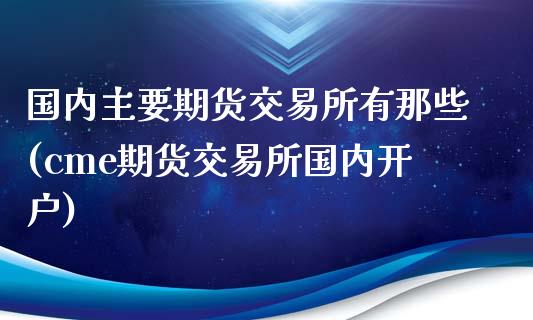 国内主要期货交易所有那些(cme期货交易所国内开户)_https://www.qianjuhuagong.com_期货行情_第1张