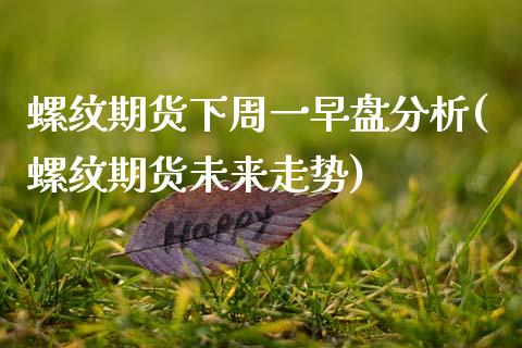 螺纹期货下周一早盘分析(螺纹期货未来走势)_https://www.qianjuhuagong.com_期货百科_第1张