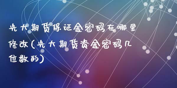 光大期货保证金密码在哪里修改(光大期货资金密码几位数的)_https://www.qianjuhuagong.com_期货直播_第1张