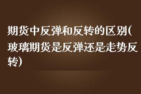 期货中反弹和反转的区别(玻璃期货是反弹还是走势反转)_https://www.qianjuhuagong.com_期货直播_第1张