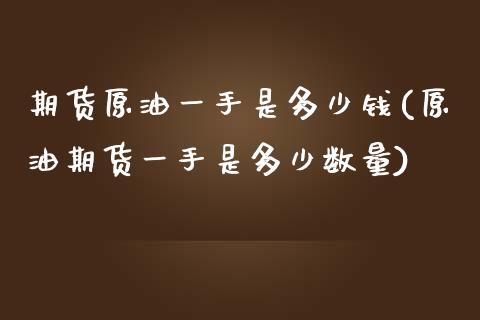 期货原油一手是多少钱(原油期货一手是多少数量)_https://www.qianjuhuagong.com_期货行情_第1张