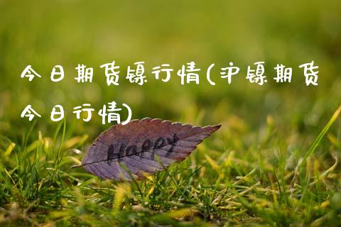 今日期货镍行情(沪镍期货今日行情)_https://www.qianjuhuagong.com_期货百科_第1张