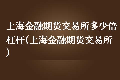 上海金融期货交易所多少倍杠杆(上海金融期货交易所)_https://www.qianjuhuagong.com_期货平台_第1张