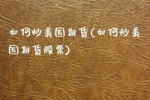 如何炒美国期货(如何炒美国期货股票)_https://www.qianjuhuagong.com_期货行情_第1张