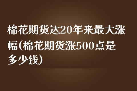 棉花期货达20年来最大涨幅(棉花期货涨500点是多少钱)_https://www.qianjuhuagong.com_期货百科_第1张