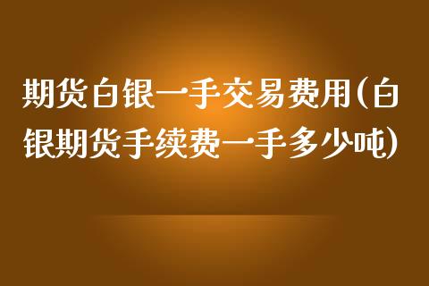 期货白银一手交易费用(白银期货手续费一手多少吨)_https://www.qianjuhuagong.com_期货百科_第1张