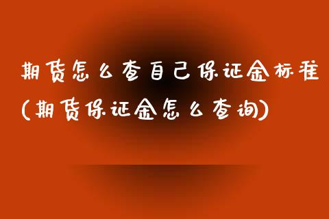 期货怎么查自己保证金标准(期货保证金怎么查询)_https://www.qianjuhuagong.com_期货百科_第1张