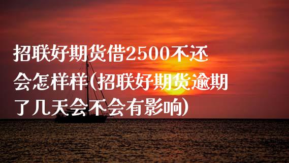 招联好期货借2500不还会怎样样(招联好期货逾期了几天会不会有影响)_https://www.qianjuhuagong.com_期货百科_第1张