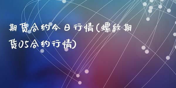 期货合约今日行情(螺纹期货05合约行情)_https://www.qianjuhuagong.com_期货直播_第1张