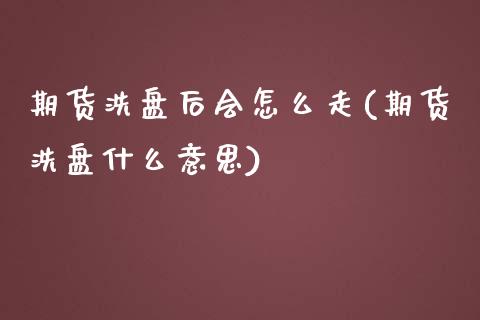 期货洗盘后会怎么走(期货洗盘什么意思)_https://www.qianjuhuagong.com_期货平台_第1张