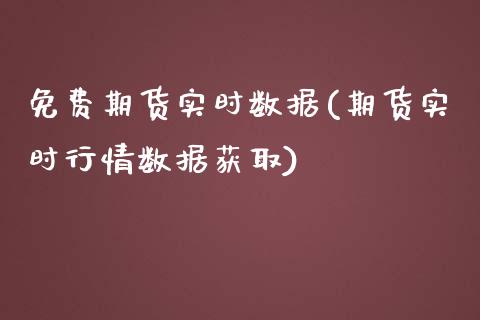 免费期货实时数据(期货实时行情数据获取)_https://www.qianjuhuagong.com_期货百科_第1张