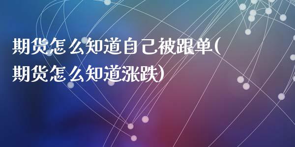 期货怎么知道自己被跟单(期货怎么知道涨跌)_https://www.qianjuhuagong.com_期货直播_第1张