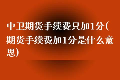 中卫期货手续费只加1分(期货手续费加1分是什么意思)_https://www.qianjuhuagong.com_期货开户_第1张