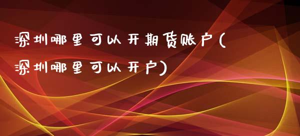 深圳哪里可以开期货账户(深圳哪里可以开户)_https://www.qianjuhuagong.com_期货直播_第1张