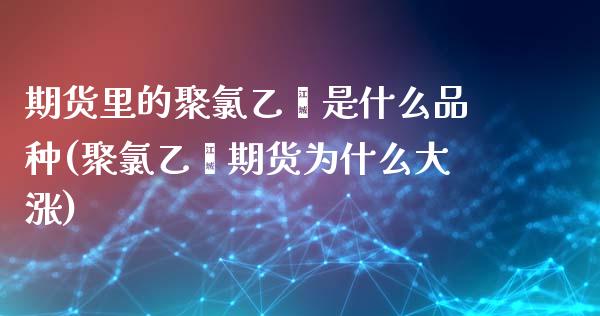 期货里的聚氯乙烯是什么品种(聚氯乙烯期货为什么大涨)_https://www.qianjuhuagong.com_期货直播_第1张