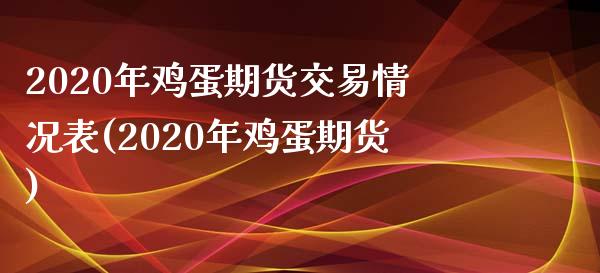 2020年鸡蛋期货交易情况表(2020年鸡蛋期货)_https://www.qianjuhuagong.com_期货百科_第1张