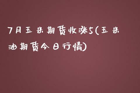 7月玉米期货收涨5(玉米油期货今日行情)_https://www.qianjuhuagong.com_期货行情_第1张