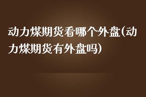 动力煤期货看哪个外盘(动力煤期货有外盘吗)_https://www.qianjuhuagong.com_期货开户_第1张