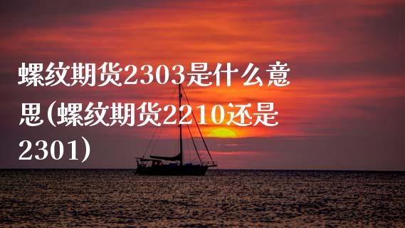 螺纹期货2303是什么意思(螺纹期货2210还是2301)_https://www.qianjuhuagong.com_期货行情_第1张