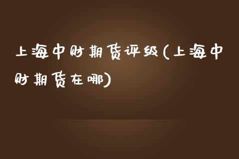 上海中财期货评级(上海中财期货在哪)_https://www.qianjuhuagong.com_期货开户_第1张