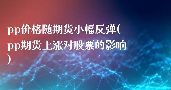 pp价格随期货小幅反弹(pp期货上涨对股票的影响)_https://www.qianjuhuagong.com_期货开户_第1张