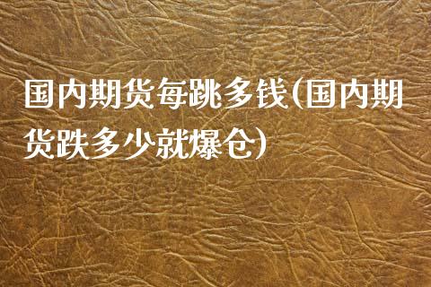 国内期货每跳多钱(国内期货跌多少就爆仓)_https://www.qianjuhuagong.com_期货开户_第1张