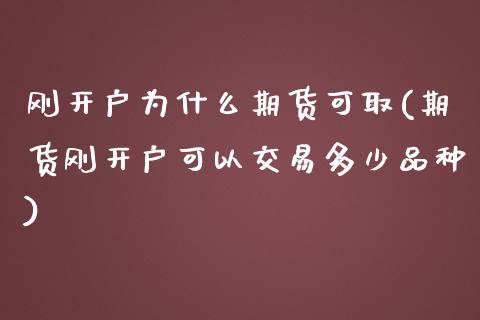 刚开户为什么期货可取(期货刚开户可以交易多少品种)_https://www.qianjuhuagong.com_期货百科_第1张