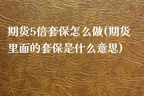 期货5倍套保怎么做(期货里面的套保是什么意思)_https://www.qianjuhuagong.com_期货平台_第1张