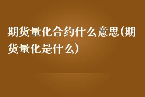 期货量化合约什么意思(期货量化是什么)_https://www.qianjuhuagong.com_期货平台_第1张